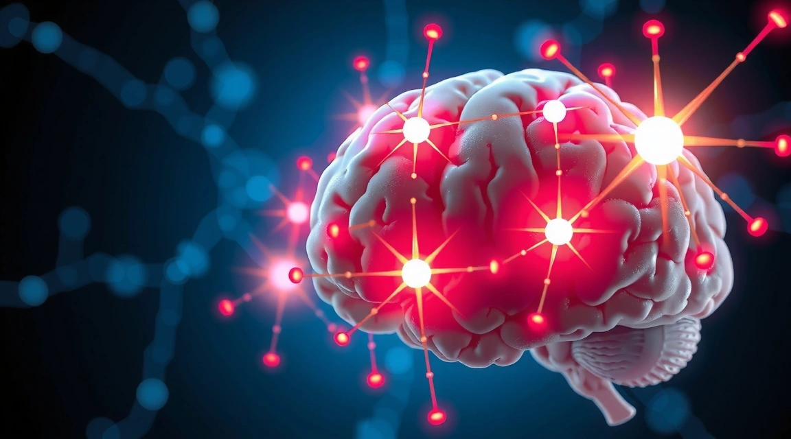 Cervello umano stilizzato con connessioni luminose, che simboleggia il miglioramento cognitivo.
