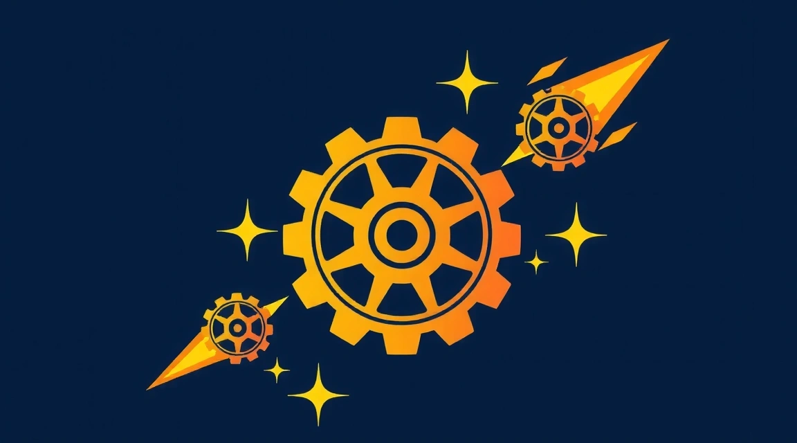 Simbolo di metabolismo accelerato, ingranaggi con scintille.