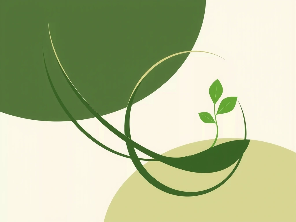 Abstract art showing intertwined elements representing balance, growth, and health with natural, harmonious colors.