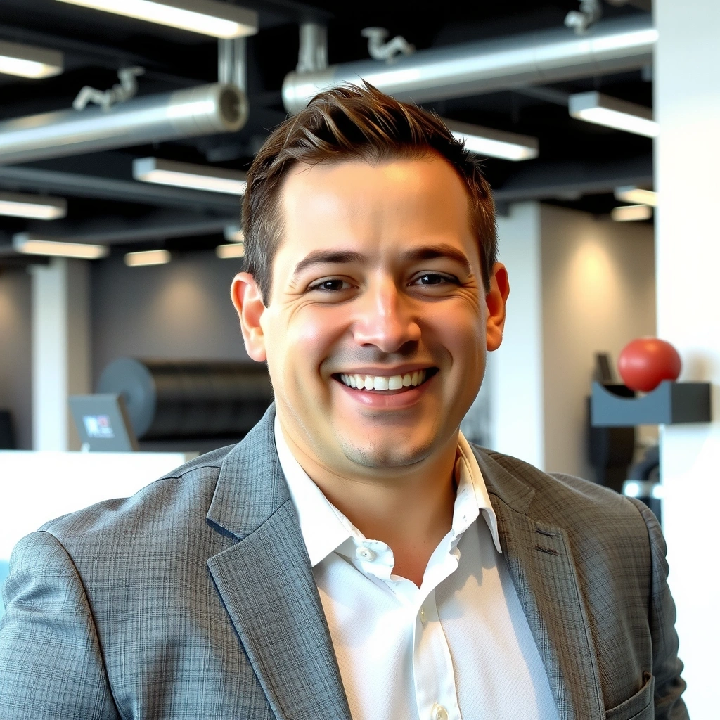 Portrait of Dr. Marco Bianchi, a sports nutritionist, looking energetic.