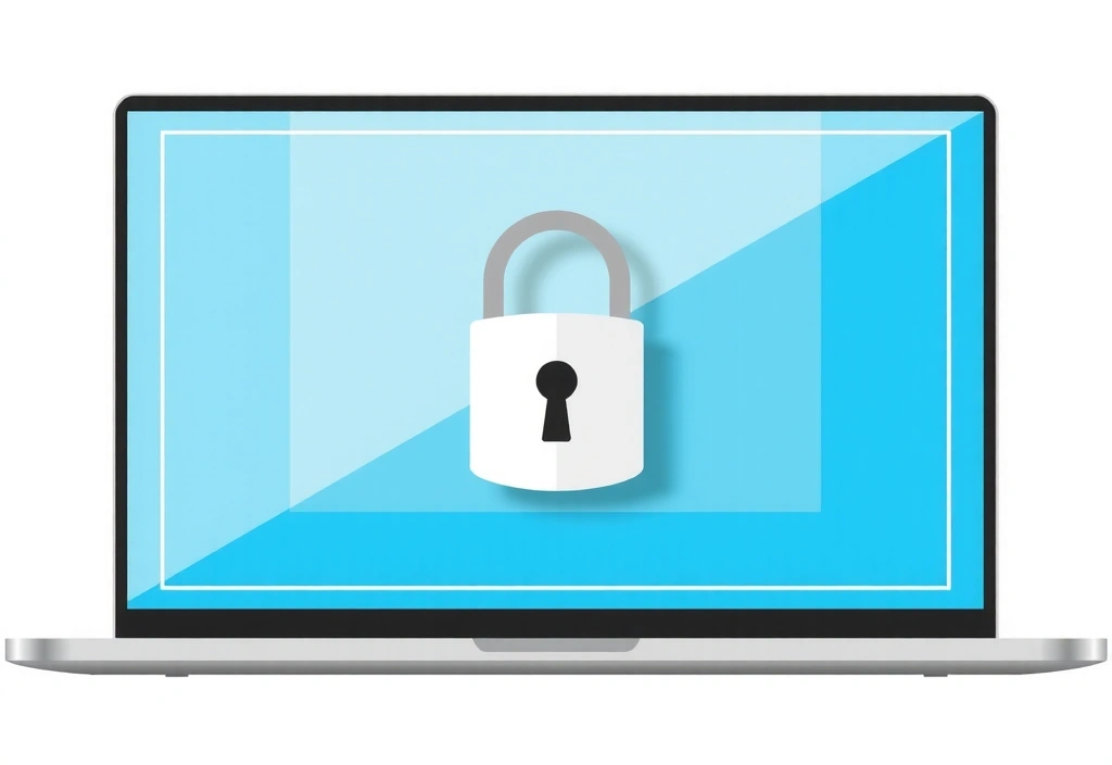 Illustrazione di un computer con un lucchetto, simbolo di sicurezza online