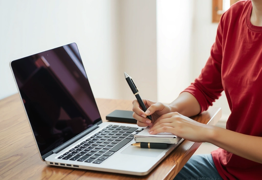 Persona che prende appunti prima di una consulenza online