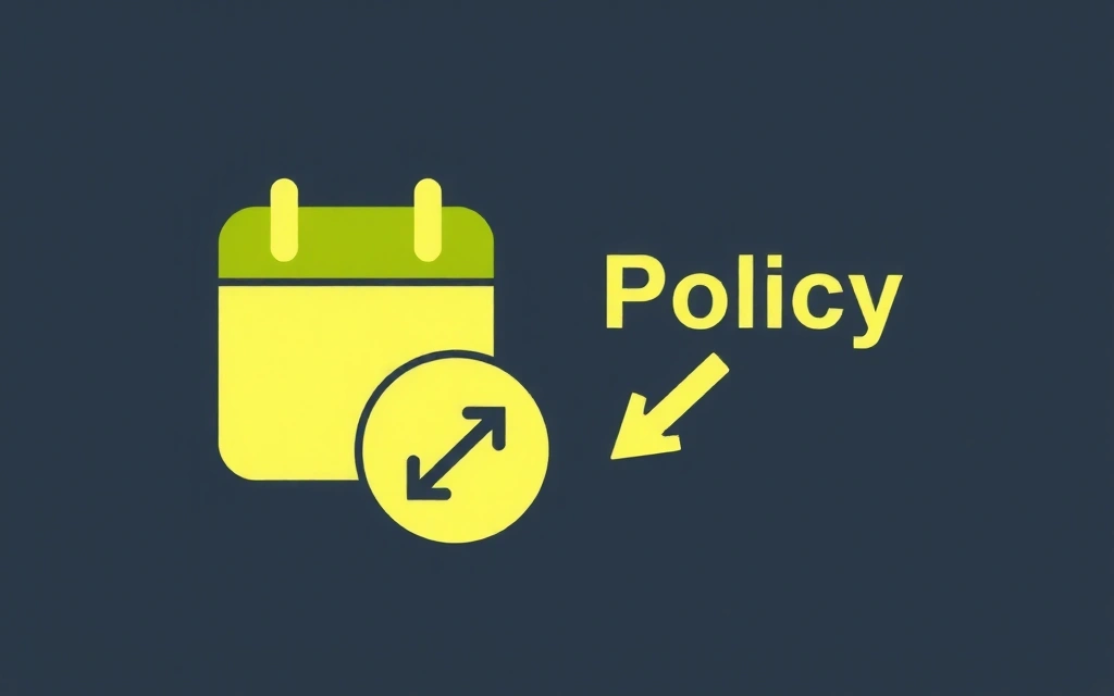 Calendario stilizzato con icona di aggiornamento per indicare modifiche alla policy